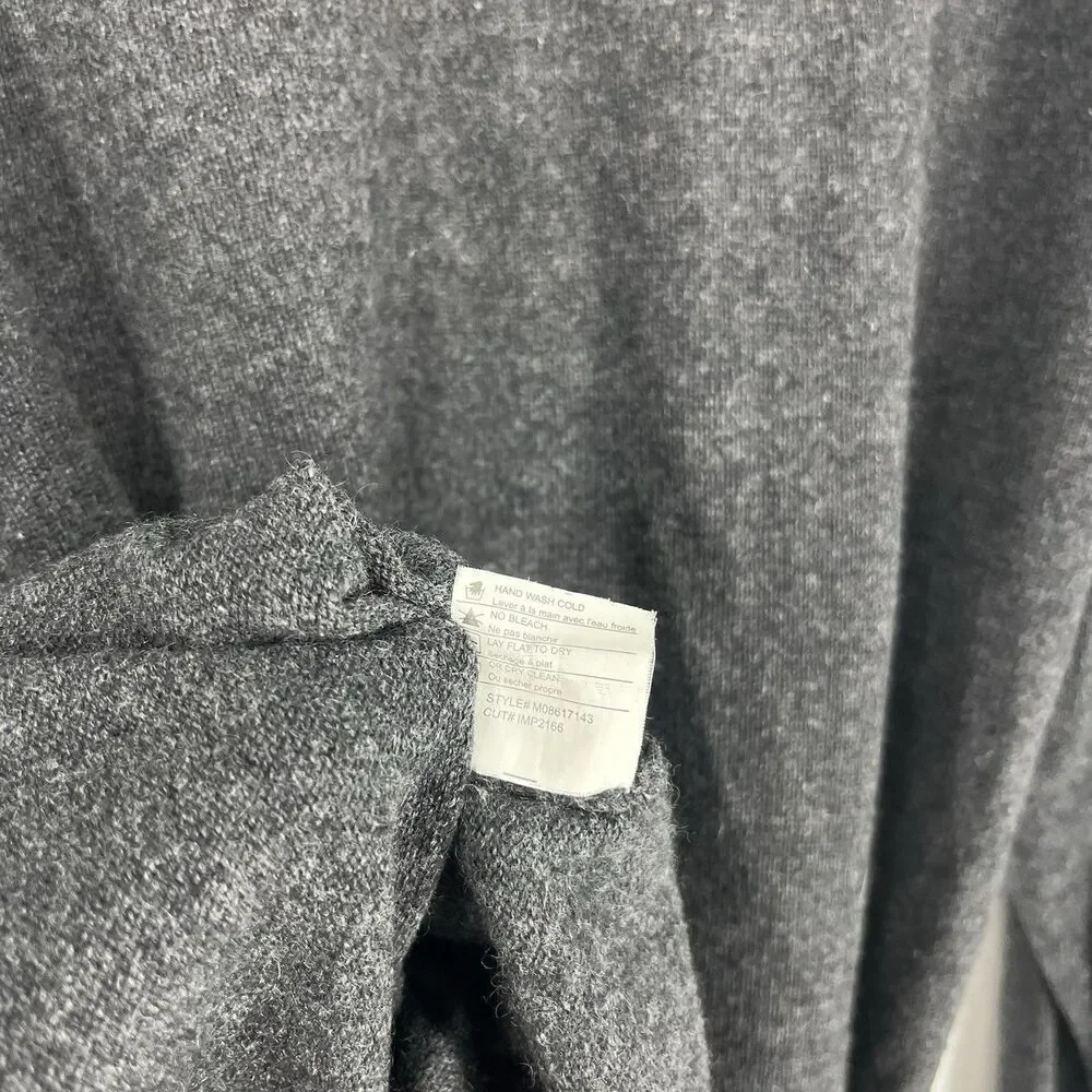 Vince Cashmere Sweater Size Medium Mens Gray Raglan Pullover Elbow Patch V Neck